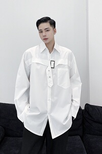 个性绑带设计时尚宽松百搭衬衣A246-2303-P65图片