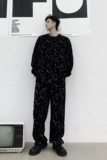 早春个性烫钻闪耀星光丝绒休闲宽松长裤A261-6809-P58，男装休闲裤，电商A246