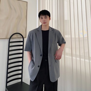 夏季韩版休闲短袖男西服上衣潮流痞帅七分袖外套5149P110图片