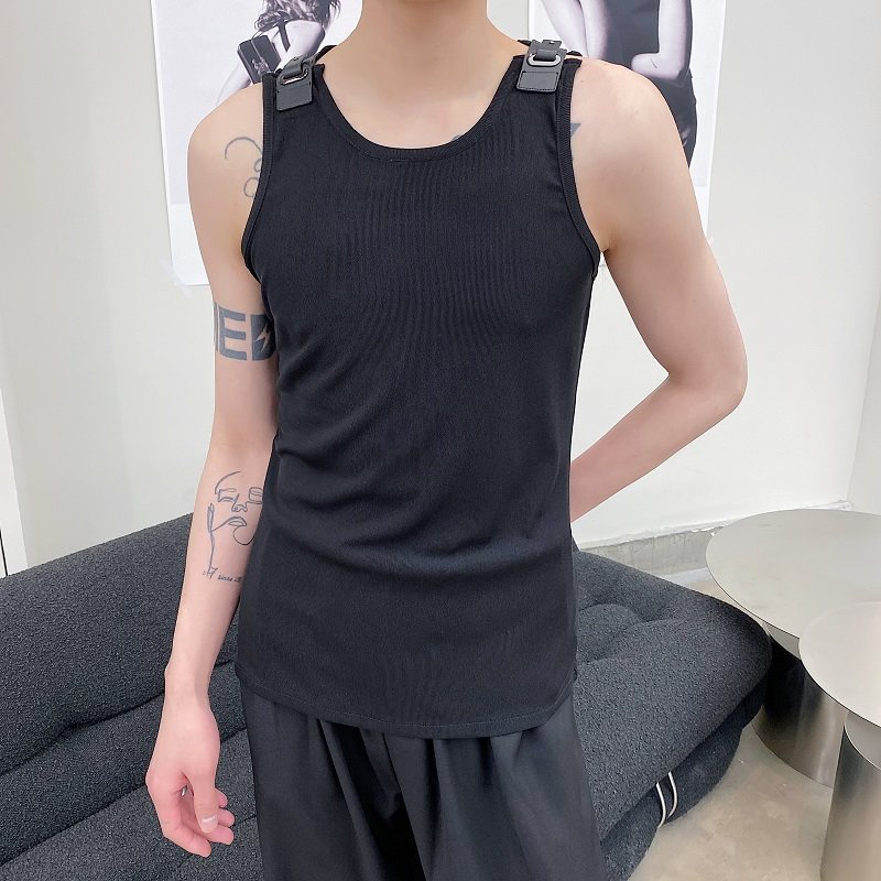 原创设计款可拆卸皮袢个性弹力无袖背心坎肩A246-3797-P55,男装背心/马甲,电商A246