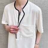 原创设计款撞色包边休闲圆领短袖A246-3875-P60，男装T恤，电商A246