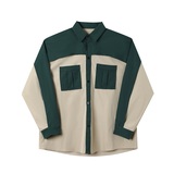 设计款复古拼接时髦气质潮流百搭衬衣A246-3844-P75，男装衬衫，电商A246