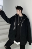 山本暗黑早春小众个性设计撞色抽绳连帽开衫卫衣A261-3928-P95，男装卫衣，电商A246