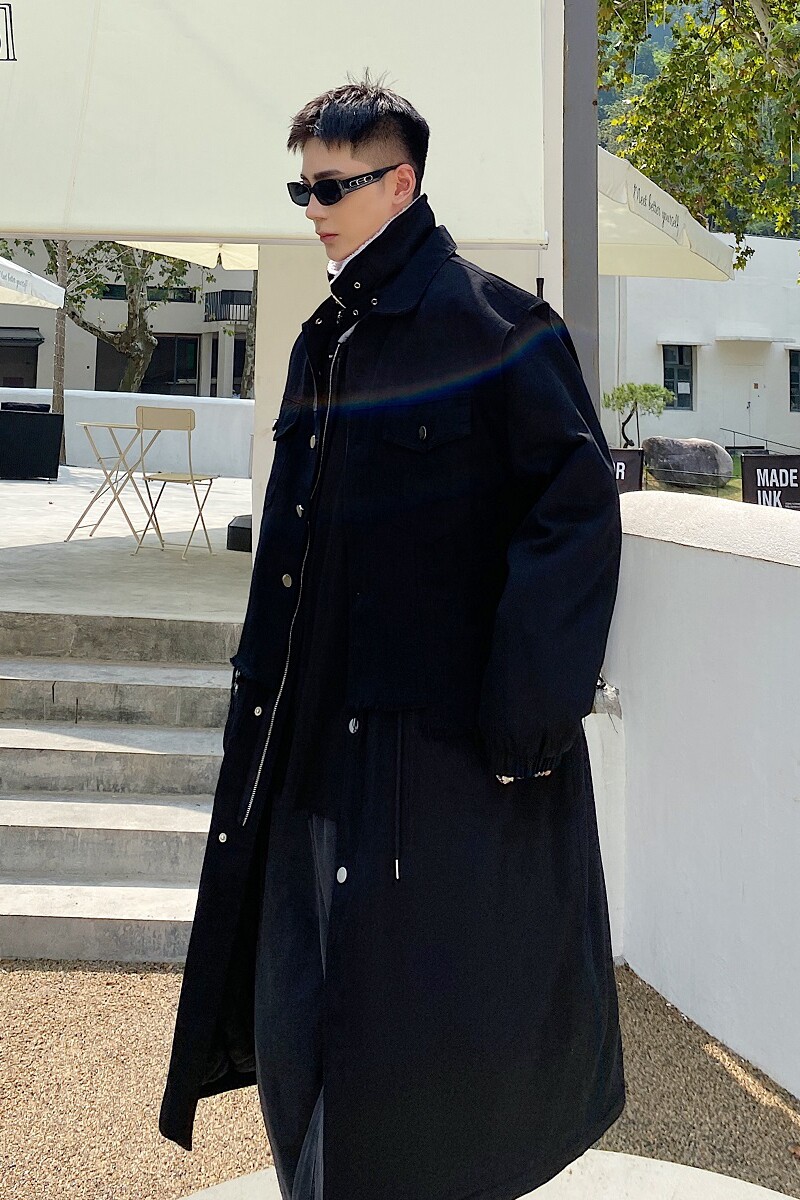 冬季韩版羊羔毛领加厚长款男棉衣个性潮流雅痞百搭款棉袄3757P165,男装棉衣,电商A246