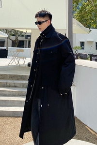 冬季韩版羊羔毛领加厚长款男棉衣个性潮流雅痞百搭款棉袄3757P165图片