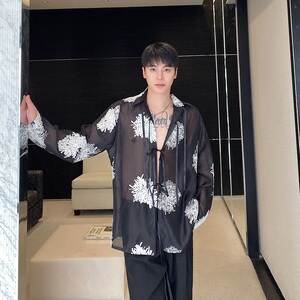 新款防晒新中式风刺绣衬衫男轻奢气质长袖上衣A246-3566-P95图片