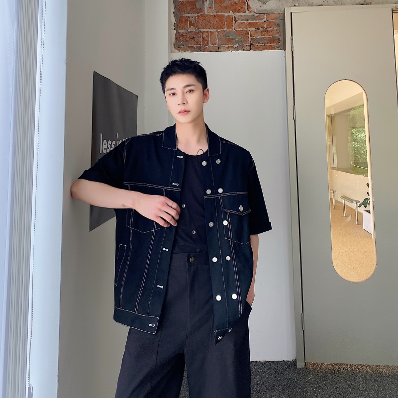 夏季韩版洗水棒球领短袖休闲男女牛仔上衣潮流复古工装2570P115,男装工装外套,电商A246 夏季韩版洗水棒球领短袖休闲男女牛仔上衣潮流复古工装2570P115,男装工装外套,电商A246