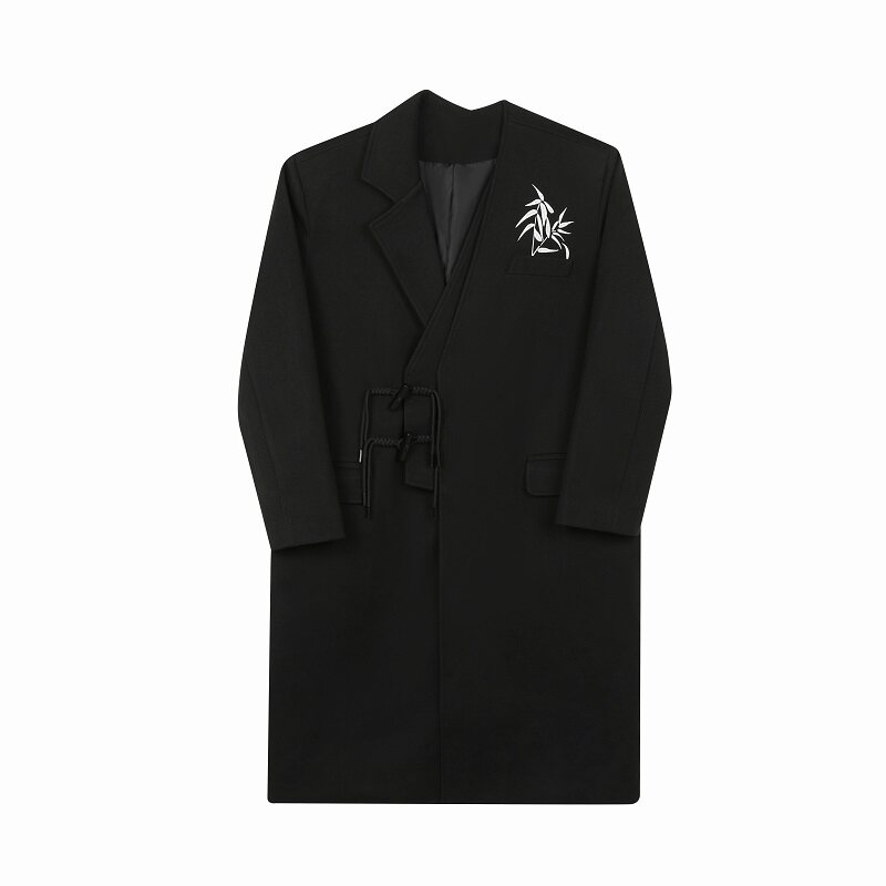 新中式时尚休闲气质设计感绣花毛呢大衣外套A246-2630-P175,男装毛呢大衣,电商A246
