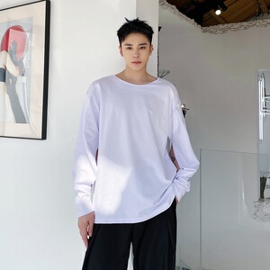 新款个性长袖T恤男秋季宽松圆领打底衫A246-2222-P60图片