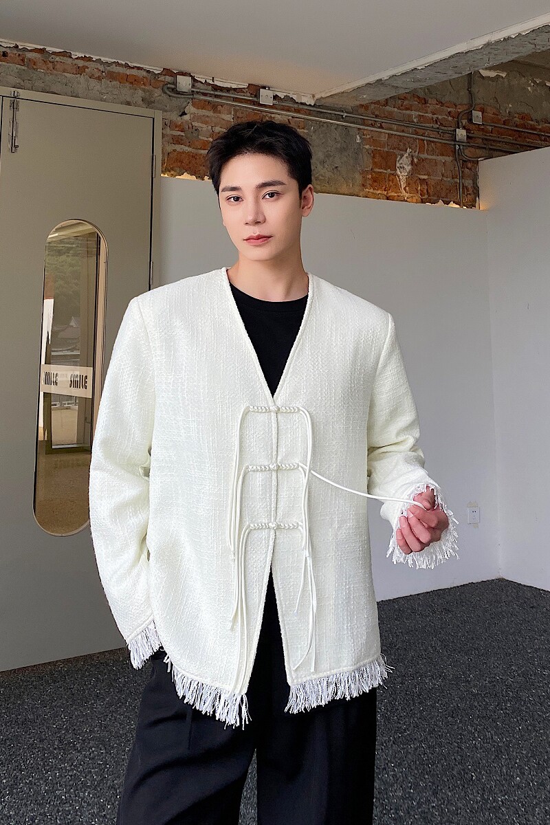 秋季中式盘扣无领男女西服复古流苏设计休闲西装上衣2582P145,男装西服套装,电商A246