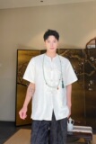 夏季新中式提花盘扣圆领短袖男女衬衣复古风禅意衬衫3569P85，男装衬衫，电商A246