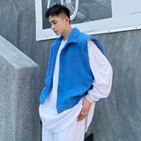 潮流韩版两件套翻领马甲痞帅套头衫夹克7704P145，男装背心/马甲，电商A246