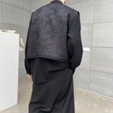 春季改良中式盘扣立领假两件男女衬衣复古立体提花外套3697P115，男装衬衫，电商A246