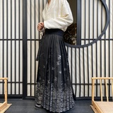 潮流缎面提花中式马面裙复古男女汉服A字百褶长裙2637P115，男装民族服装，电商A246