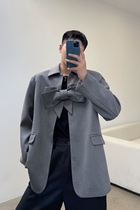 秋冬个性大蝴蝶结设计简约气质高级感复古韩版男西服外套3723P155图片