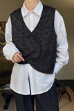 秋季简约潮流个性两面穿男女马甲时髦复古提花百搭坎肩5192P95，男装背心/马甲，电商A246