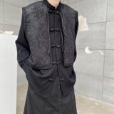 春季改良中式盘扣立领假两件男女衬衣复古立体提花外套3697P115，男装衬衫，电商A246