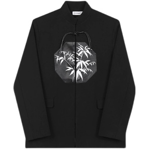 秋季新中式刺绣竹立领长袖男女西服外套潮流复古风上衣3521P145图片