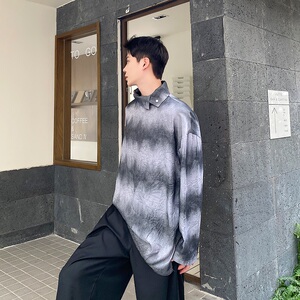 秋冬潮流休闲百搭立领长袖男女卫衣个性褶皱扎染冷淡风3527P95图片