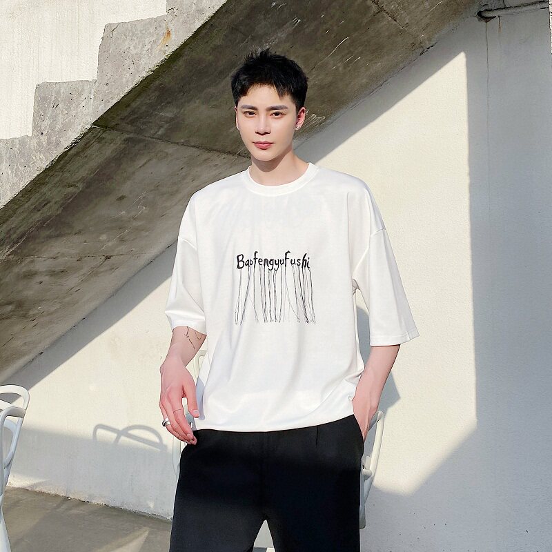 夏季独立设计流苏刺绣天丝罗马针织圆领百搭短袖A261-9924-P48图片