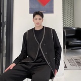 韩版编织工艺小香风时髦潮流百搭男女马甲个性坎肩外搭2486P95，男装背心/马甲，电商A246