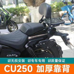 适用隆鑫无极CU250后靠背后座腰托软LX250-22改装腰靠垫扶手尾翼