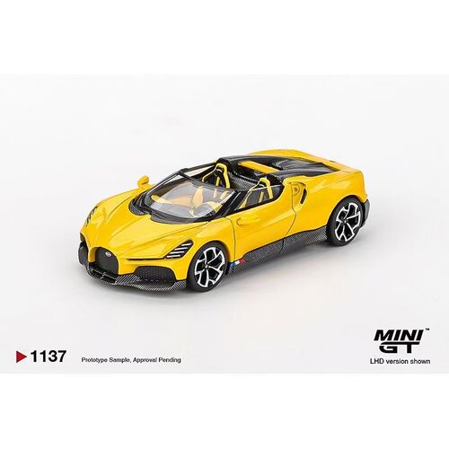 MINIGT 1137 布加迪 W16Mistral 黄色 1:64合金车模型