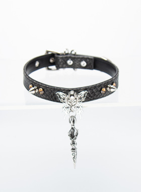 项圈choker原创小众设计蛇皮亚文化项圈可配牵引绳定制刻字K9