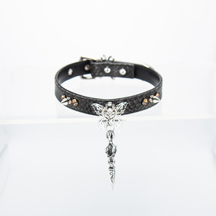 项圈choker原创小众设计蛇皮亚文化项圈可配牵引绳定制刻字K9
