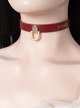 真皮简约饰品项圈女m男女脖戴外出带链子真皮k9定制刻字choker