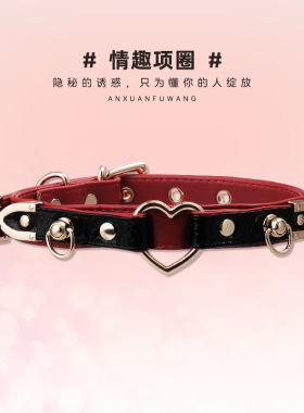 QQ爱用品项圈情侣颈链饰品捆项圈牵引绳定制刻字女m