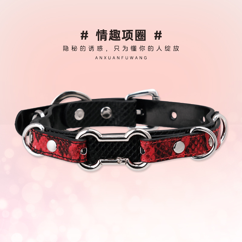 项圈choker 亚文化哥特风暗黑蛇纹项圈小众设计puppy定制刻字女m