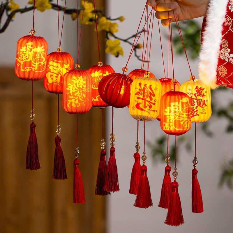 挂件盆景马年挂饰新年春节小灯笼花灯氛围装饰过年2026新款红灯笼