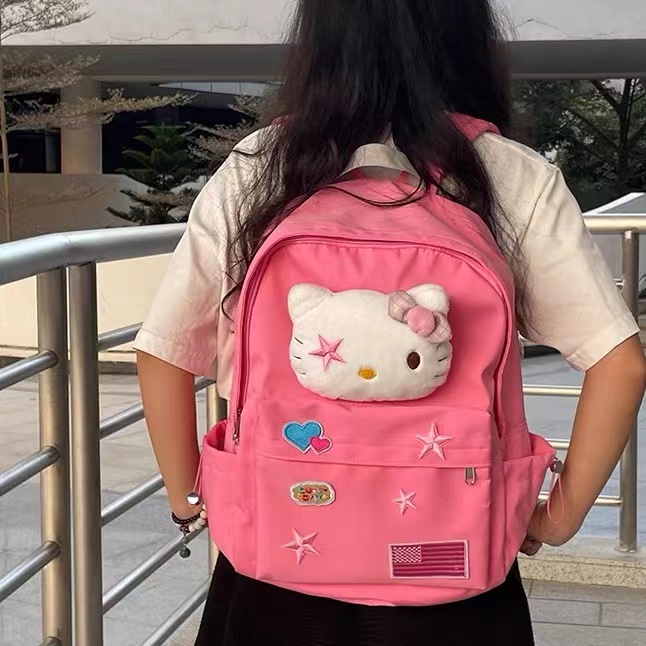 新款少女心可爱童趣哈喽Kitty书包大学生初中生卡通甜美双肩背包