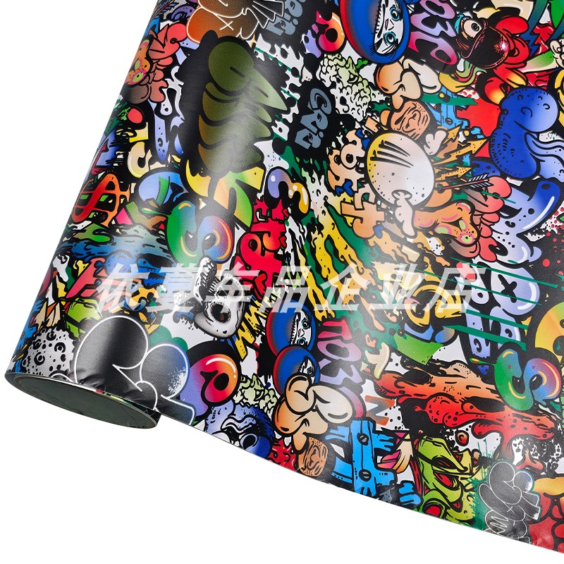 汽车涂鸦个性迷彩膜卡通贴纸改装改色膜家具玩具自行车滑板车摩托