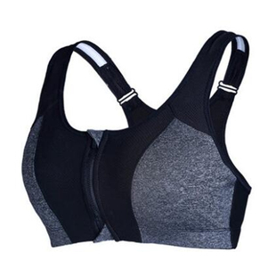 双层防震前扣拉链运动无钢圈内衣速干跑步健身减震聚拢文胸背心女