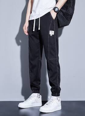 百搭休闲裤男宽松直筒休闲裤2025潮男束脚裤子百搭ins港风潮男裤
