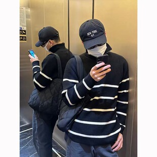 2025日系vintage毛衣男女秋装ins慵懒风bf复古软糯套头拉链针织衫