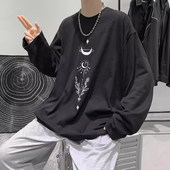 百搭恤新款 春秋季 衫 ins长袖 帅气打底上衣时尚 宽松休闲t男港风潮流