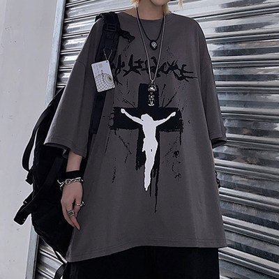 印花做INS系短袖潮牌旧五