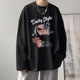 印花恤潮流上衣t长袖 百搭 春秋衫 高街打底美式 宽松hiphop男ins冬季