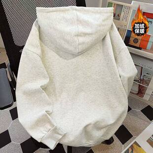 男拉链开衫卫衣男开衫加厚青少年卫衣学生年卫衣2026加绒带帽外套