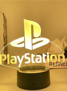 usb小夜灯PIAYSTATION游戏图标立牌3D房间简约电竞变色氛围模型
