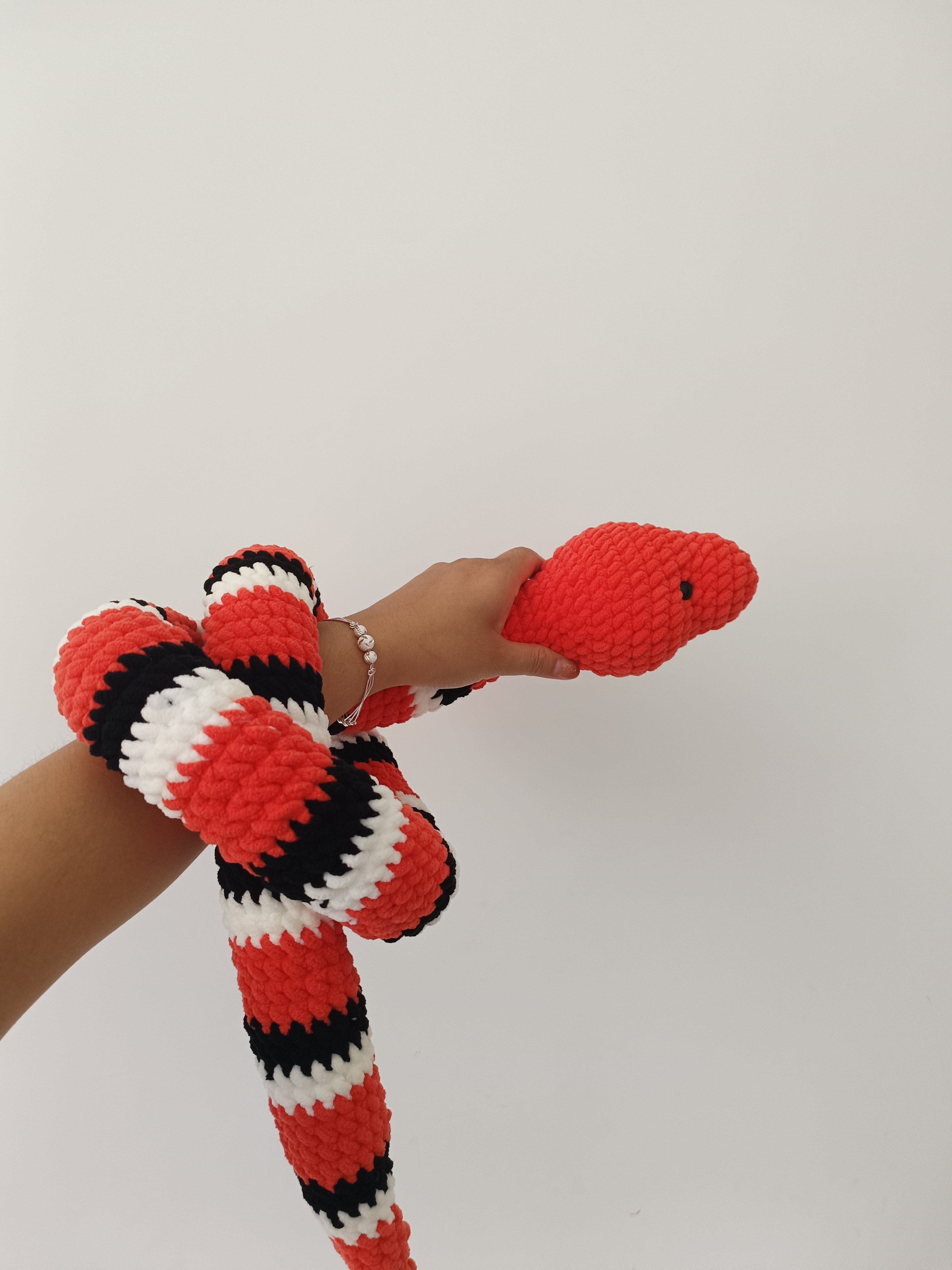 手工diy冰条线宠物蛇钩织玩偶成品