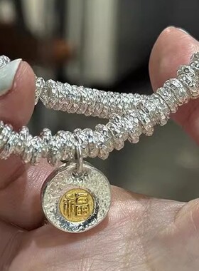简约中古风纯银同款盘缠手手链