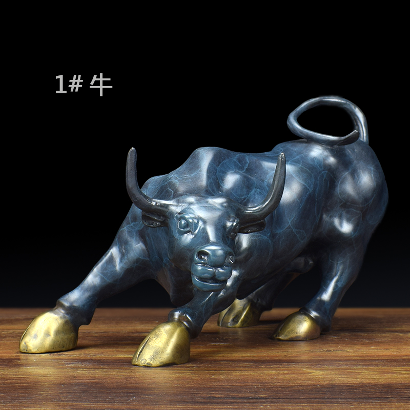 纯铜华尔街神牛开光炒股神器工艺品招财聚财牛气冲天风水摆件铜器