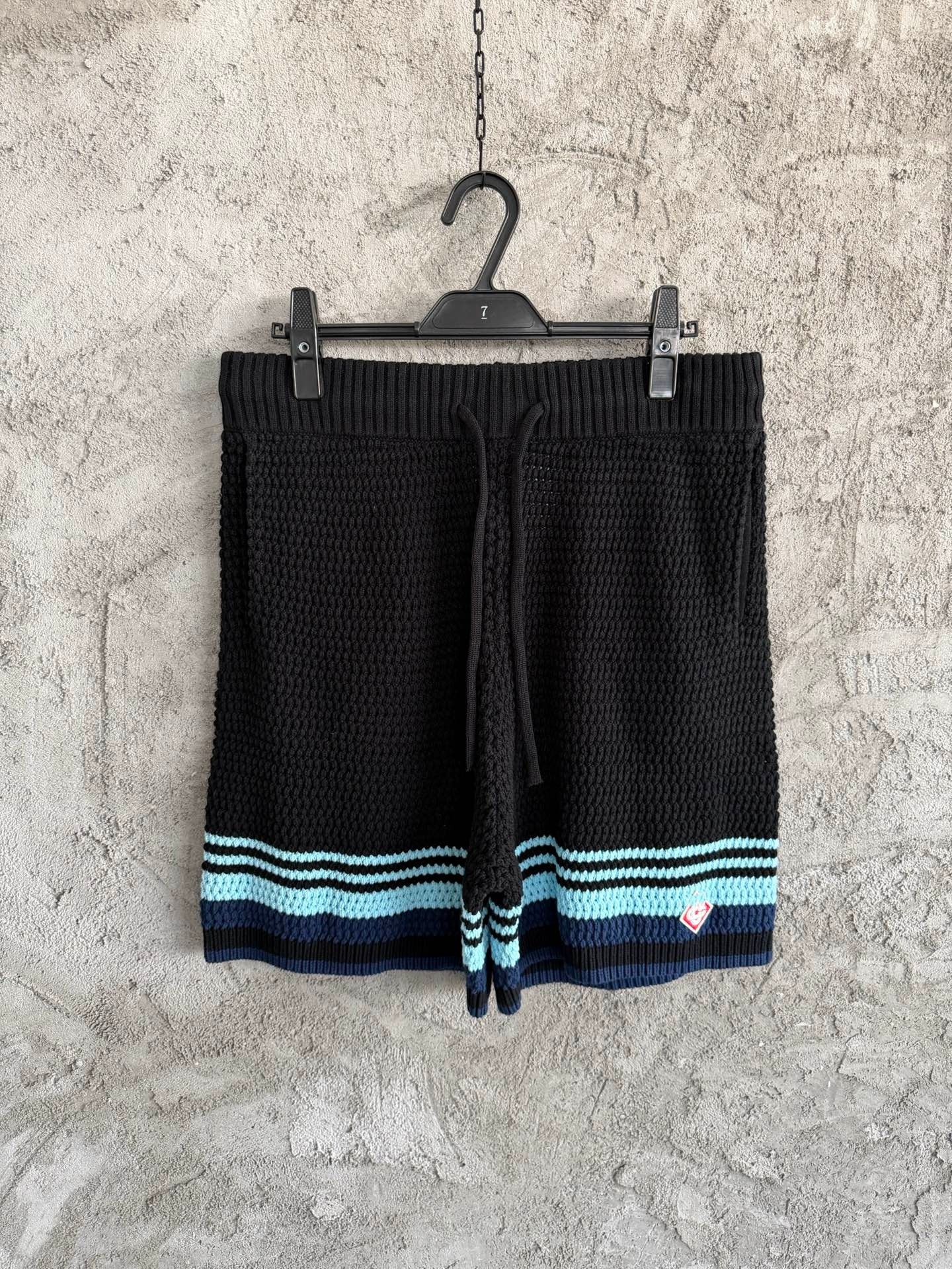 CASA新款编织字母黑条纹男女款休闲宽松毛衣针织五分运动时尚短裤,男装,短裤,淘宝优惠券,粉丝福利购,淘宝优惠卷