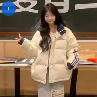 小个子羽绒服女宽松百搭面包服外套保暖加厚棉服 韩版 2025冬季 新款