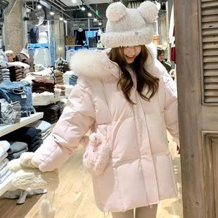 冬装 冬小个子毛领甜美保暖巨好看 厚外套 羽绒服女2025新款 中长款