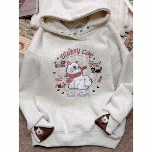 纯棉华棉薄/厚 刺绣 原版螺口做工 连帽纽扣设计感卡通卫衣其他